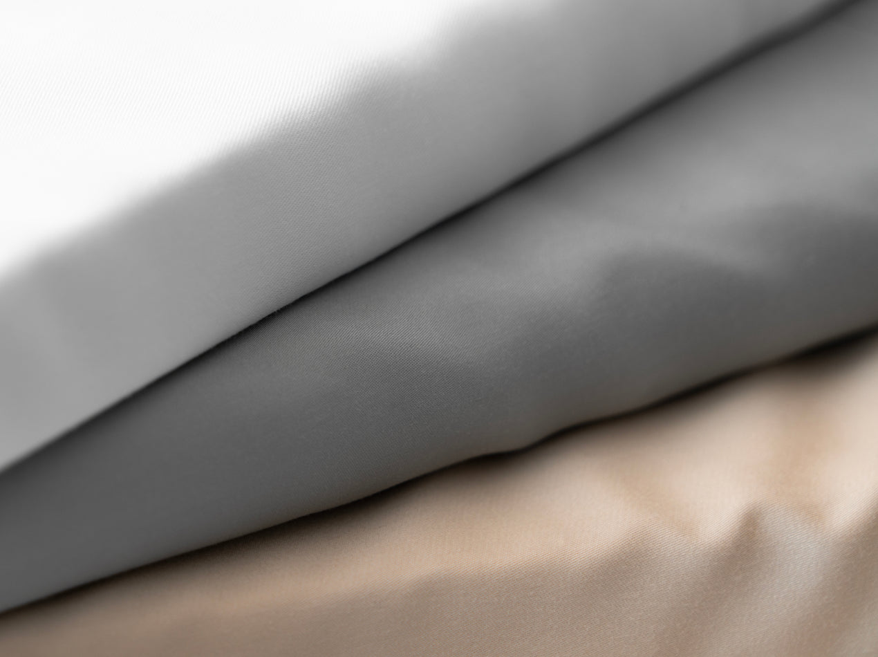 Tencel sheets stacked close-up